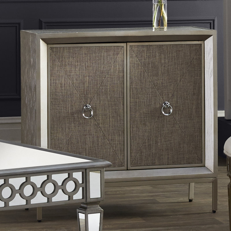 Cole & Grey 2 Door Wood and Metal Mirror Accent & Reviews Wayfair